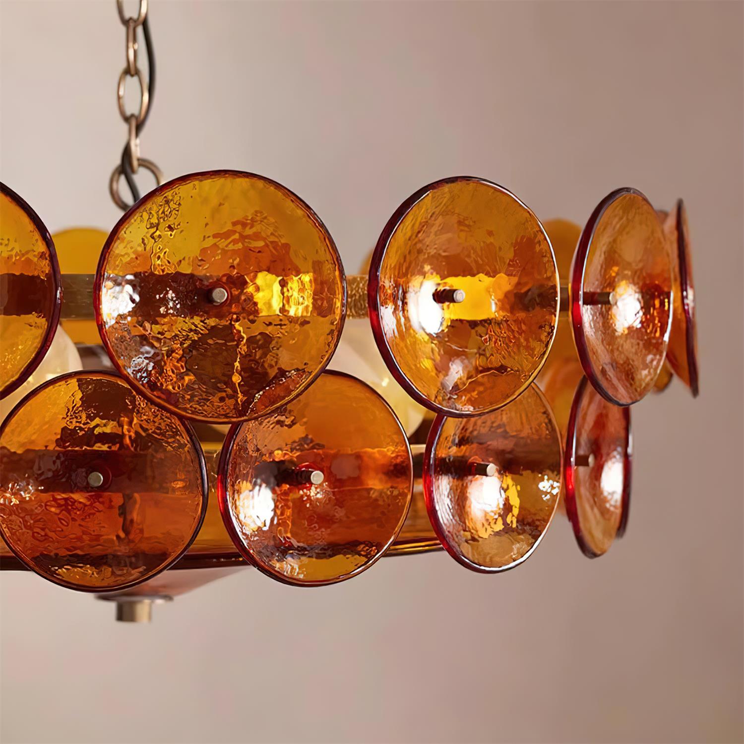 Ventilo Amber Glass Chandelier-Neutral Decor