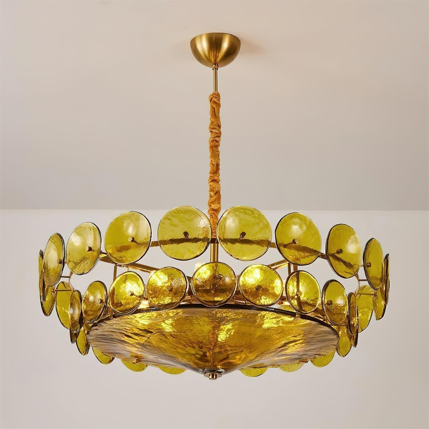 Ventilo Amber Glass Chandelier-Neutral Decor