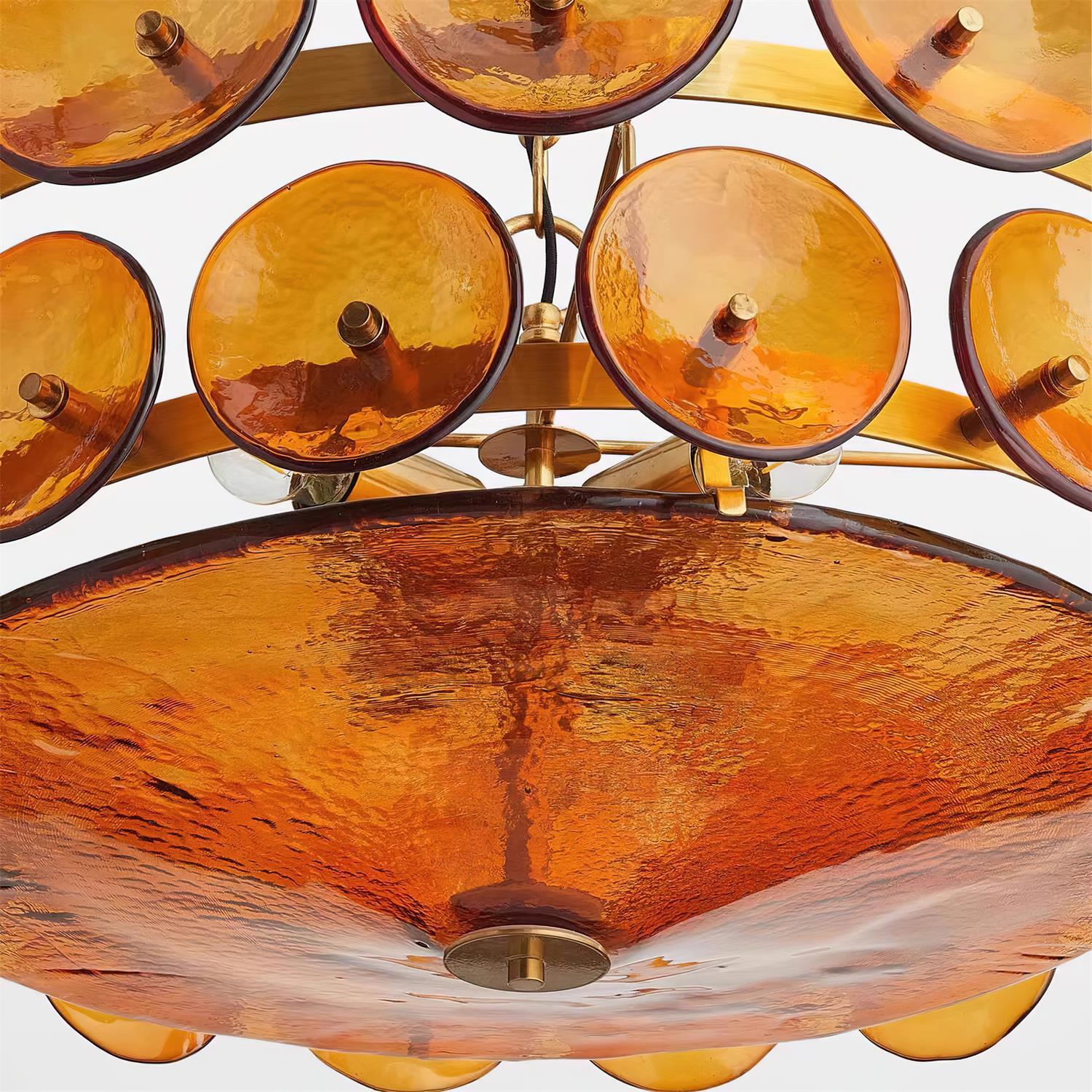 Ventilo Amber Glass Chandelier-Neutral Decor