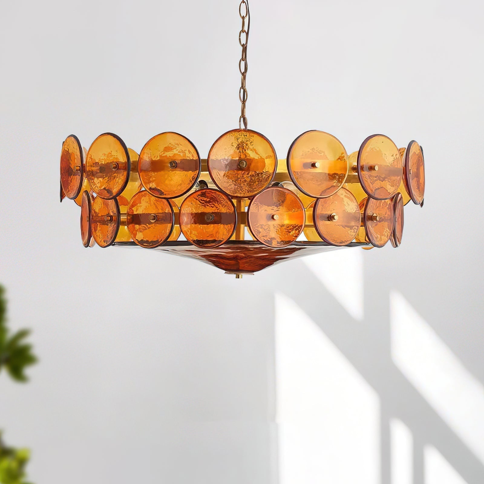 Ventilo Amber Glass Chandelier-Neutral Decor