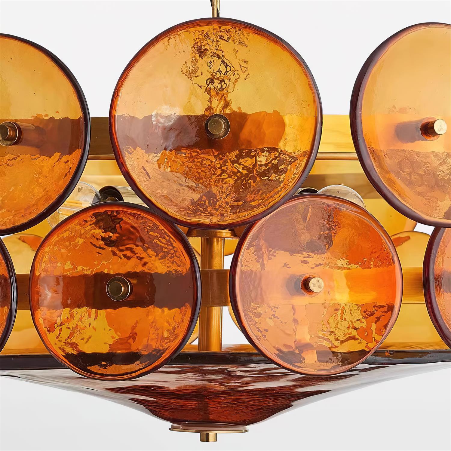 Ventilo Amber Glass Chandelier-Neutral Decor
