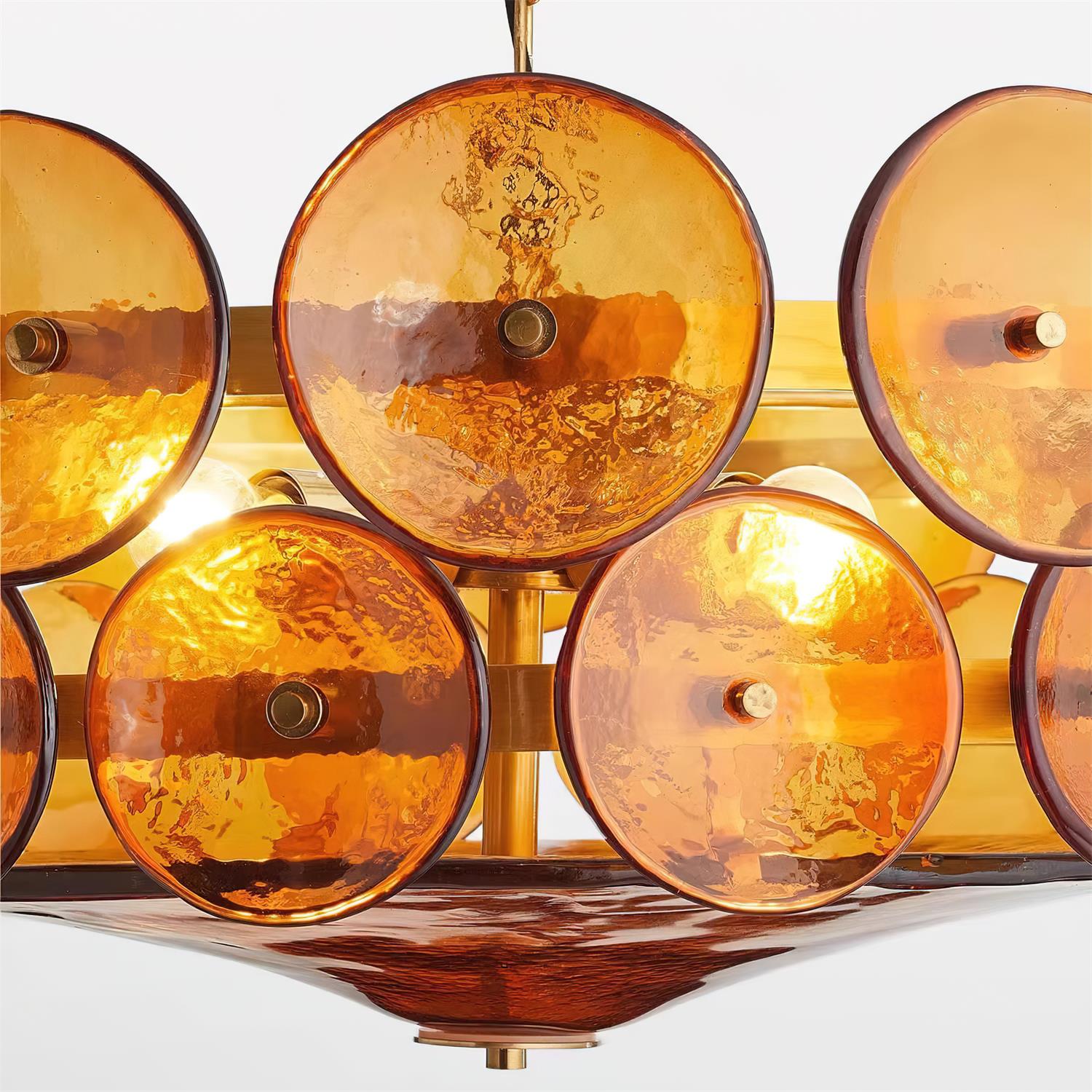 Ventilo Amber Glass Chandelier-Neutral Decor