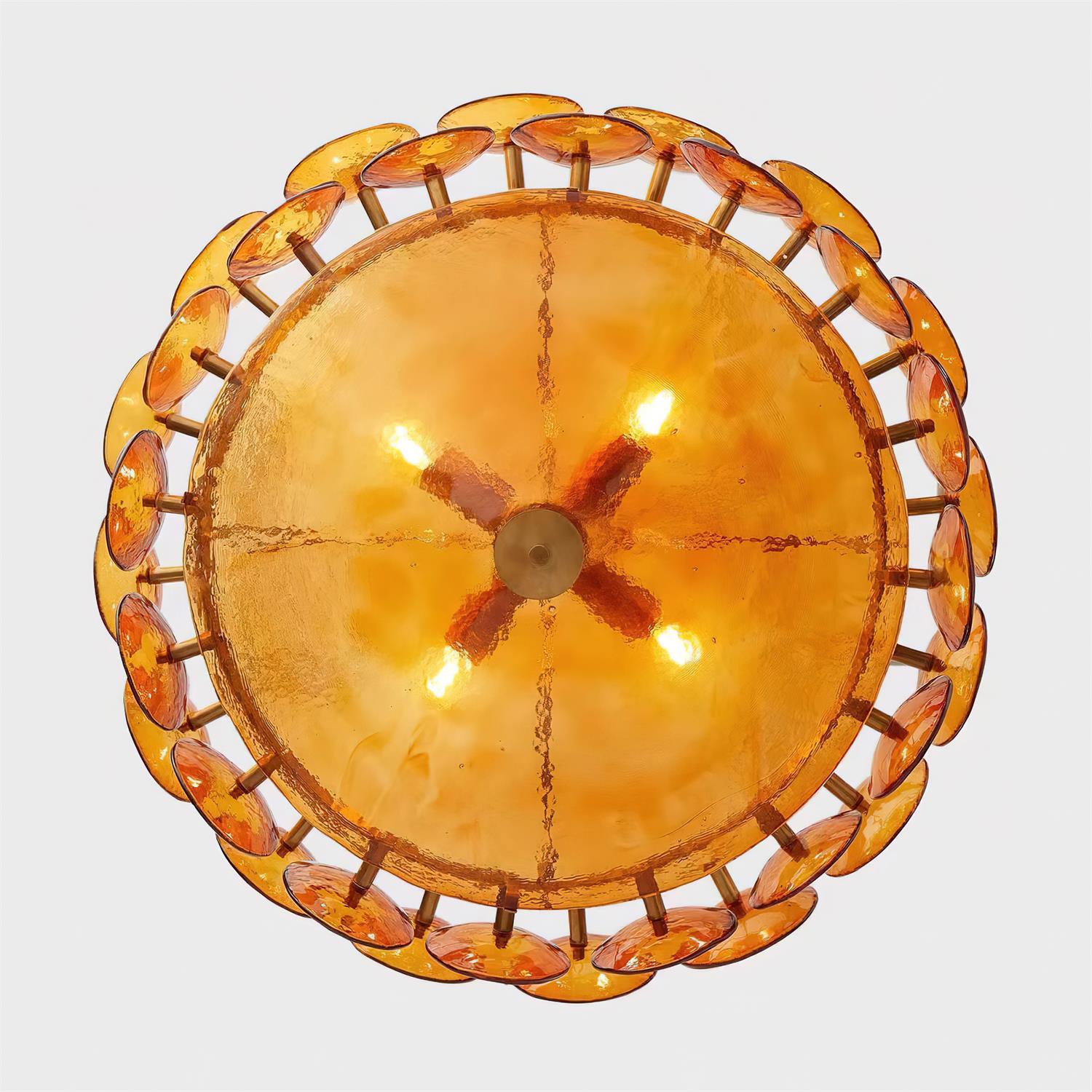 Ventilo Amber Glass Chandelier-Neutral Decor
