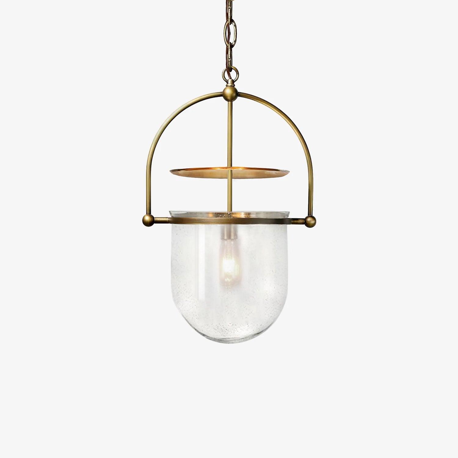 Lustra Pendant Lamp Glass Brass Vintage for Living Room-Neutral Decor