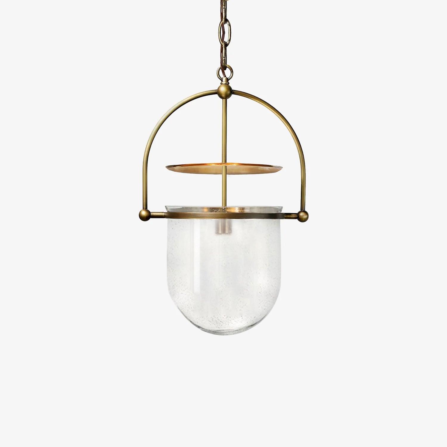 Lustra Pendant Lamp Glass Brass Vintage for Living Room-Neutral Decor