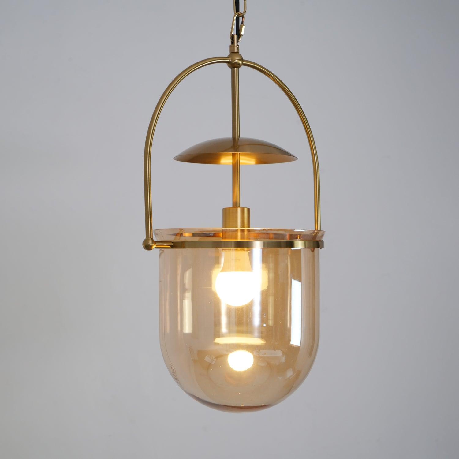 Lustra Pendant Lamp Glass Brass Vintage for Living Room-Neutral Decor