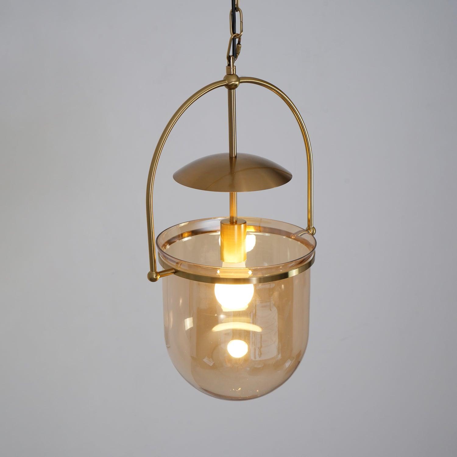 Lustra Pendant Lamp Glass Brass Vintage for Living Room-Neutral Decor