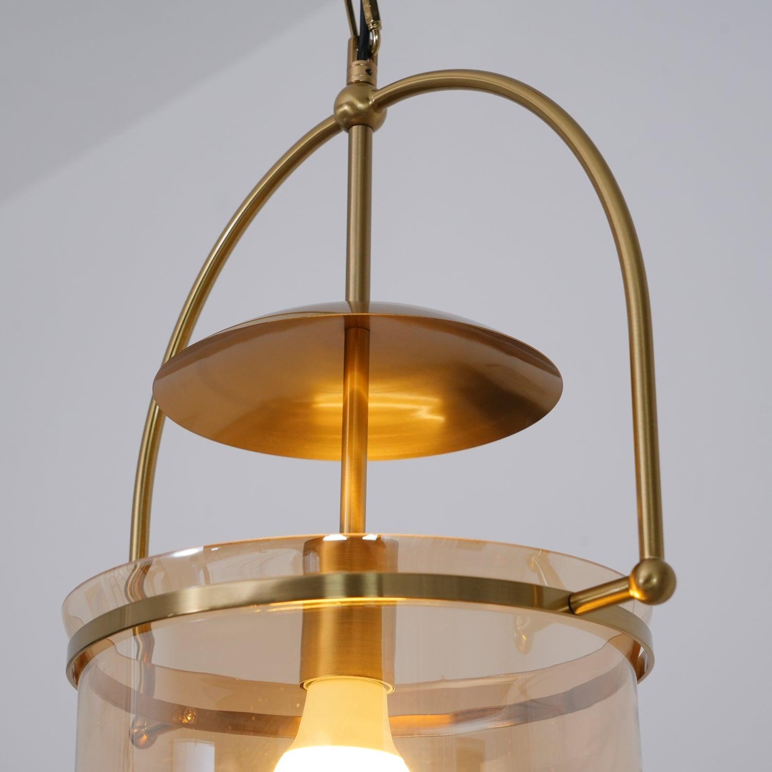 Lustra Pendant Lamp Glass Brass Vintage for Living Room-Neutral Decor