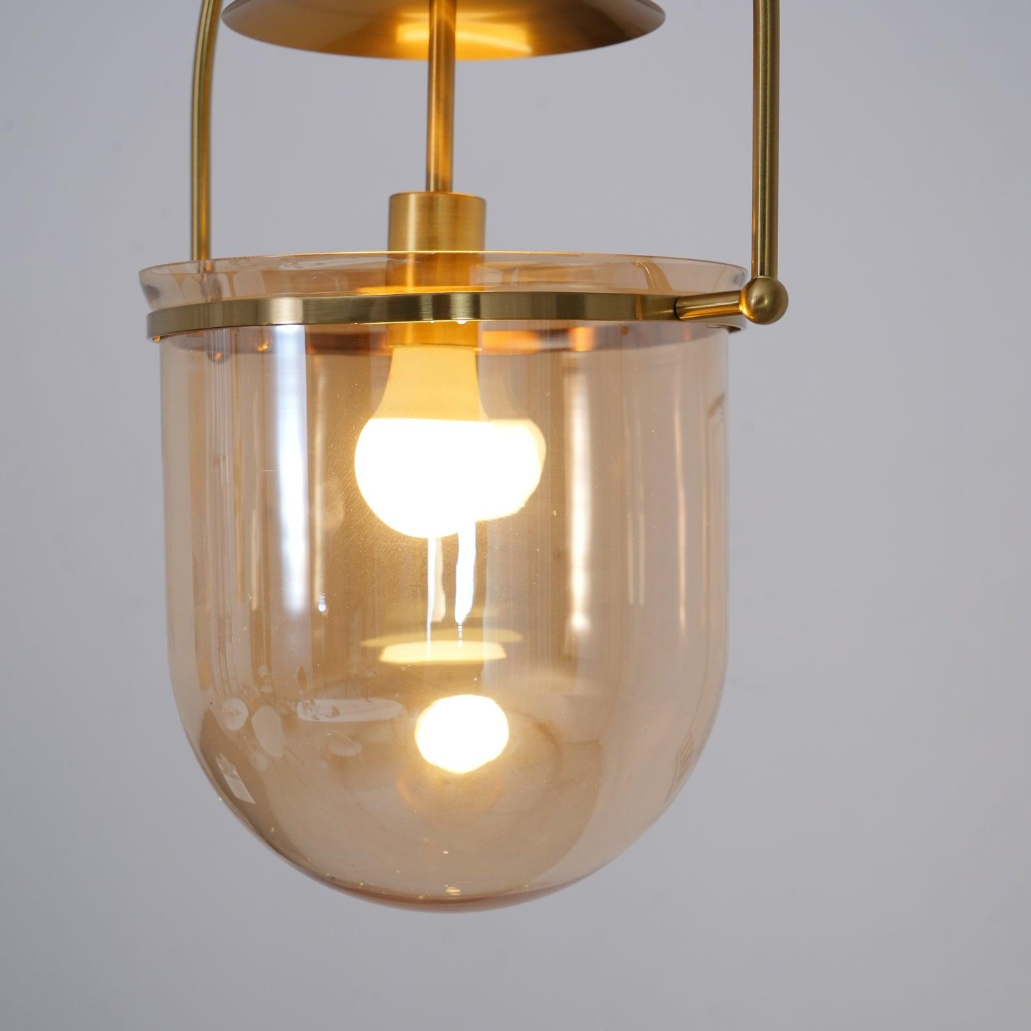 Lustra Pendant Lamp Glass Brass Vintage for Living Room-Neutral Decor