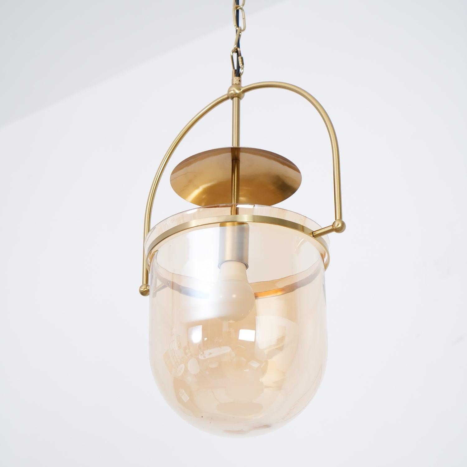 Lustra Pendant Lamp Glass Brass Vintage for Living Room-Neutral Decor