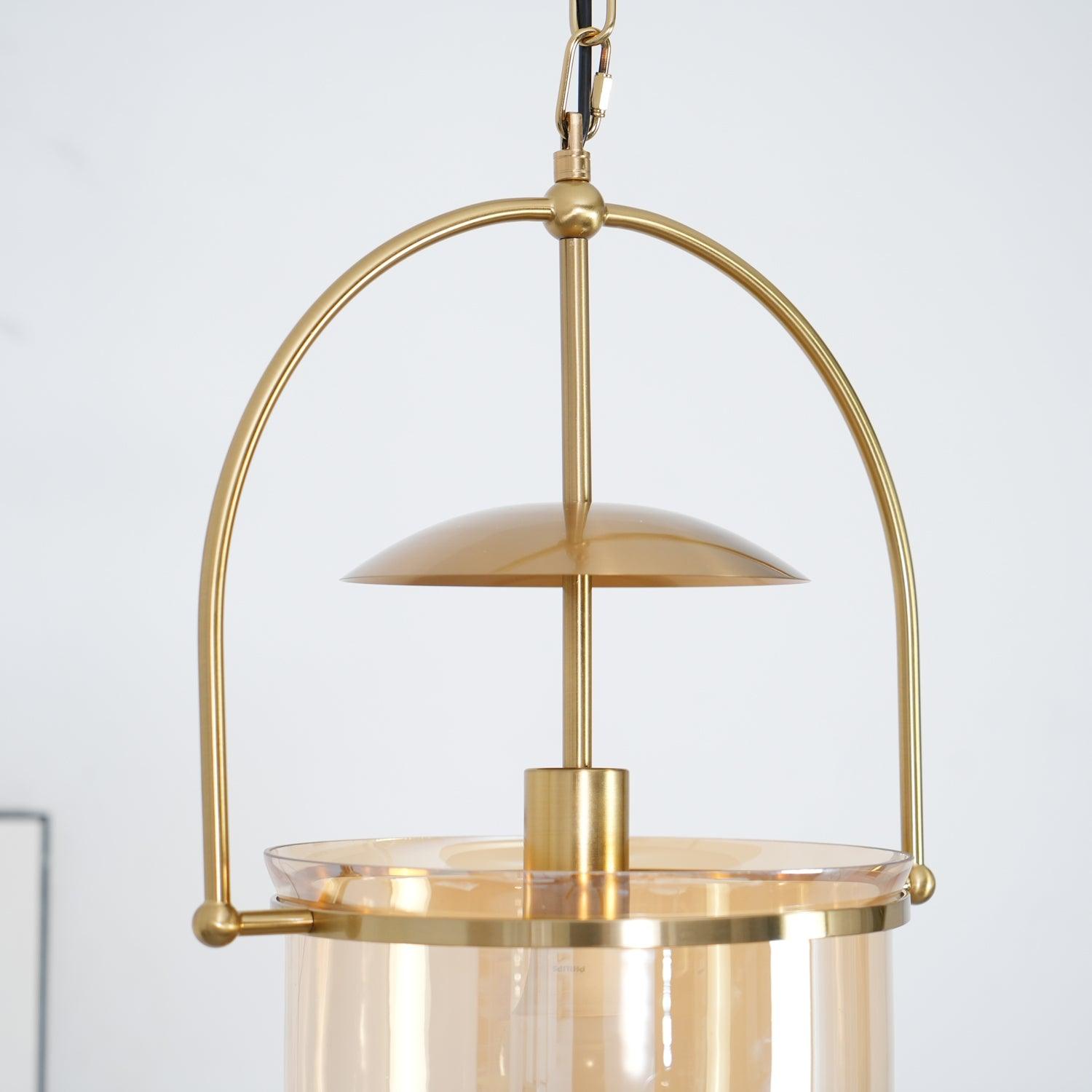 Lustra Pendant Lamp Glass Brass Vintage for Living Room-Neutral Decor