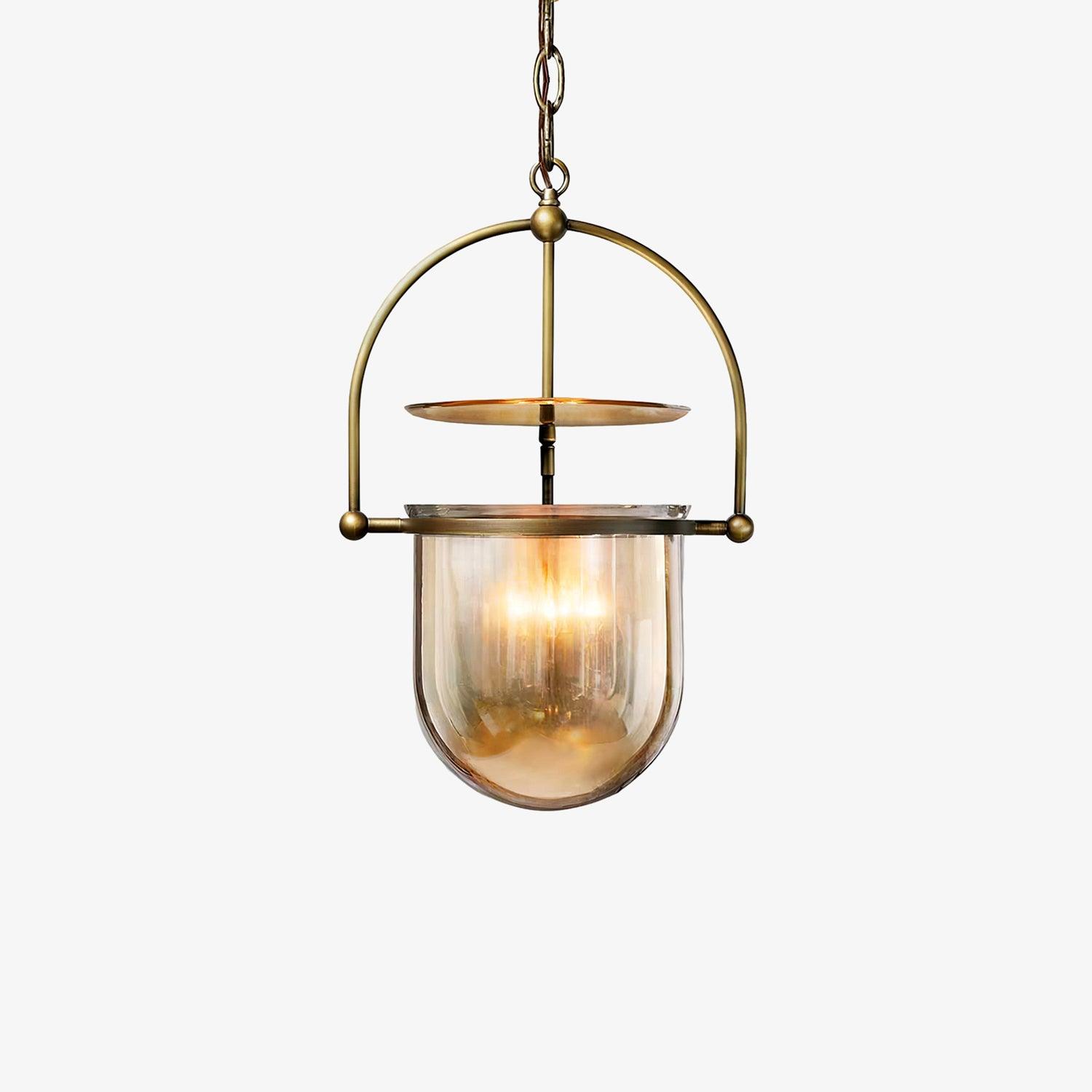 Lustra Pendant Lamp Glass Brass Vintage for Living Room-Neutral Decor