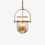 Lustra Pendant Lamp Glass Brass Vintage for Living Room-Neutral Decor