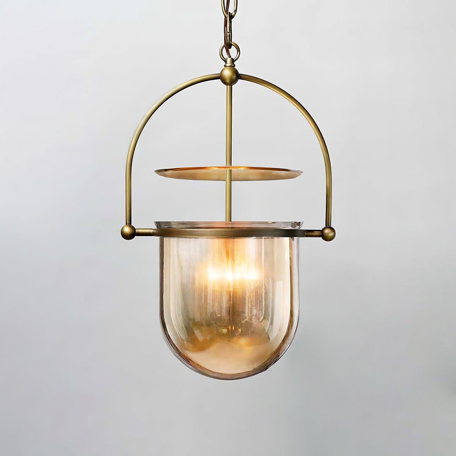 Lustra Pendant Lamp Glass Brass Vintage for Living Room-Neutral Decor