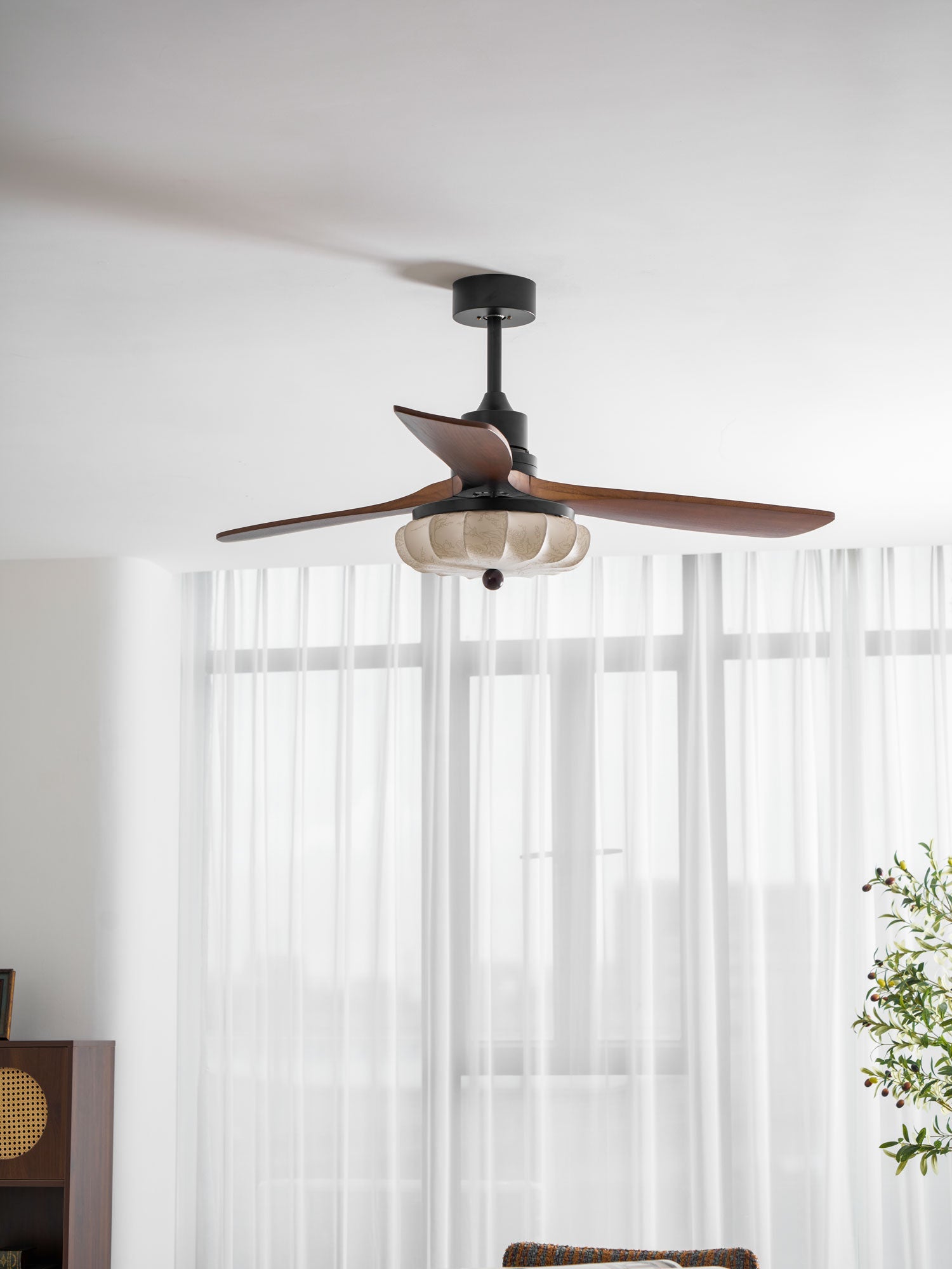 Lotus Bloom Ceiling Fan Light-Neutral Decor