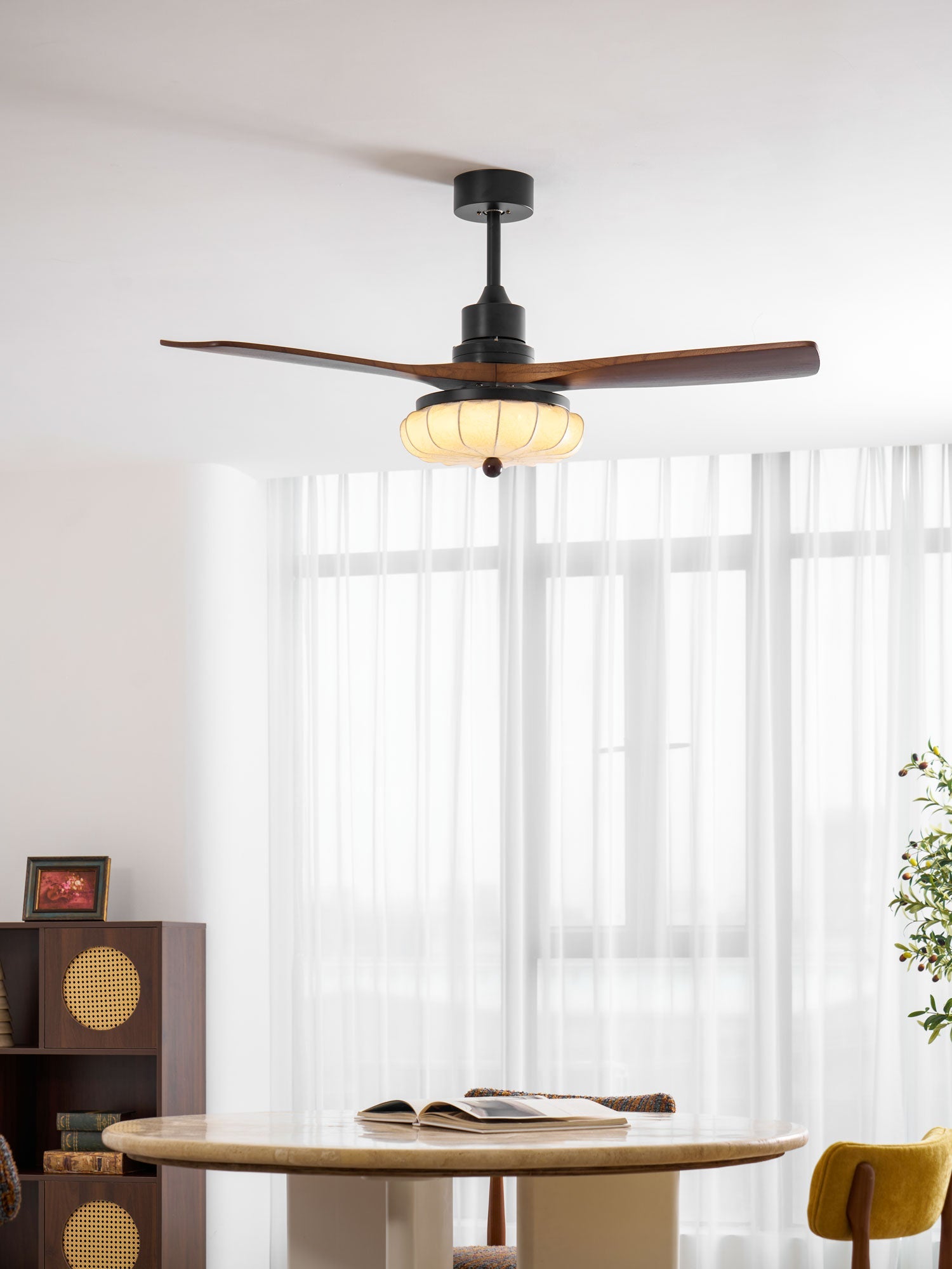Lotus Bloom Ceiling Fan Light-Neutral Decor