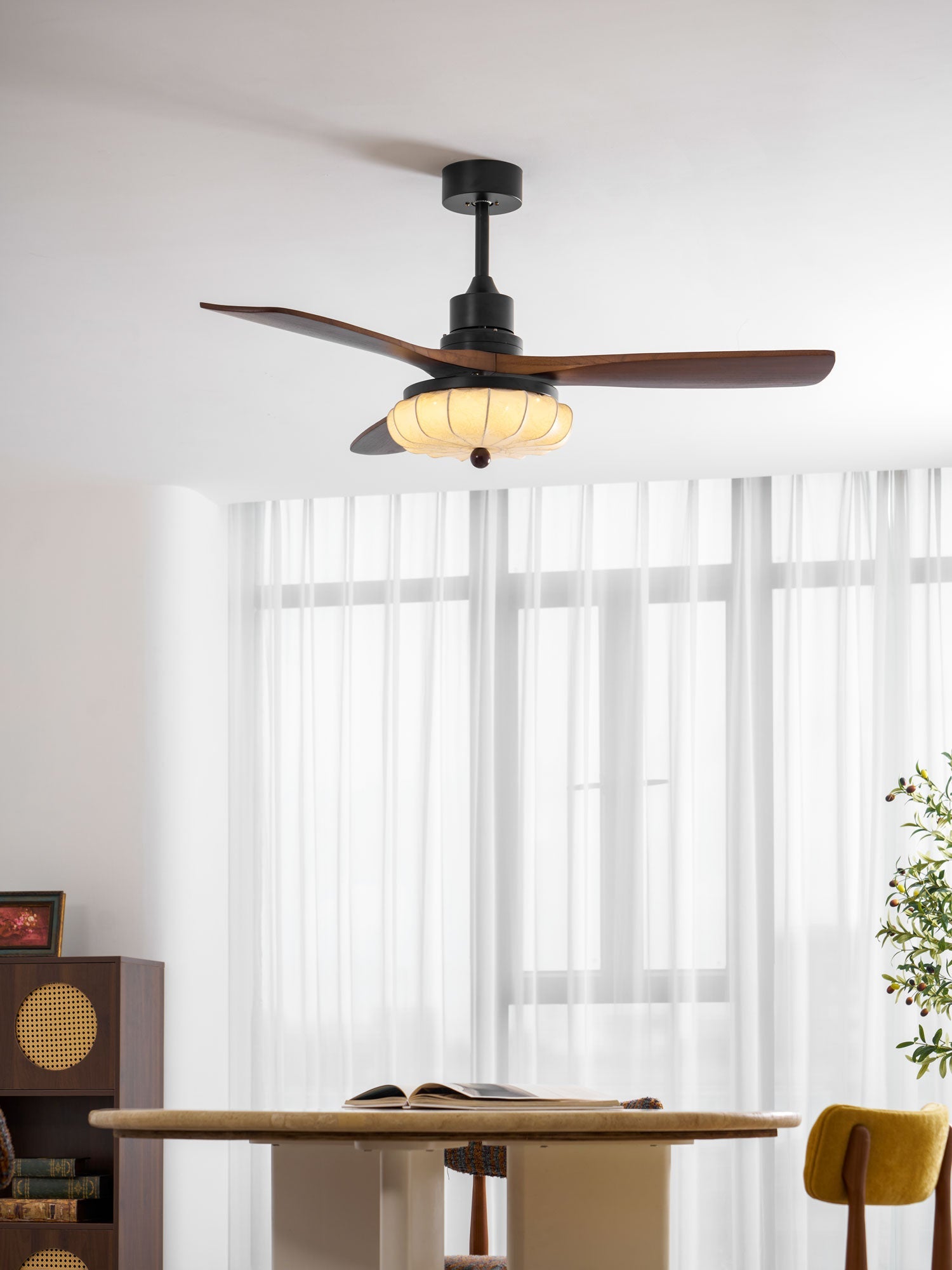 Lotus Bloom Ceiling Fan Light-Neutral Decor