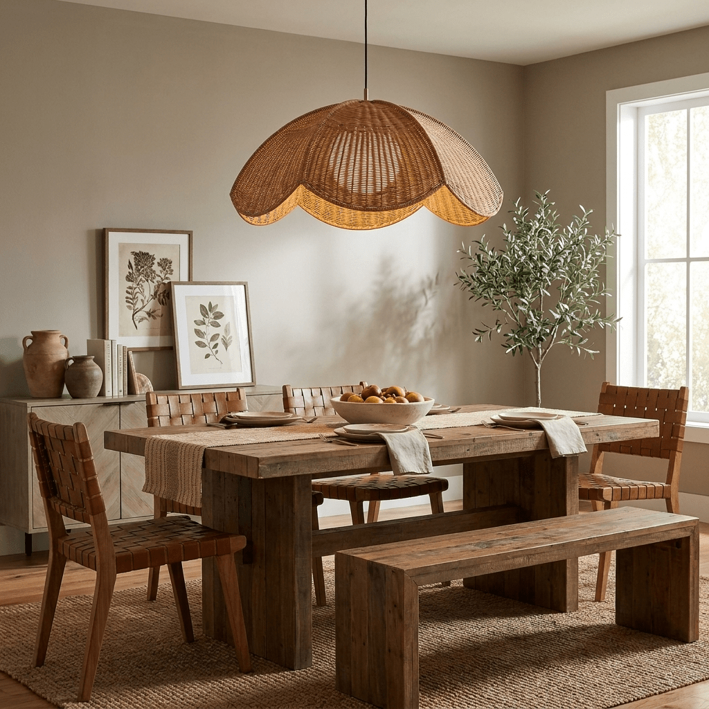 Vernwick Woven Rattan Pendant Lamp