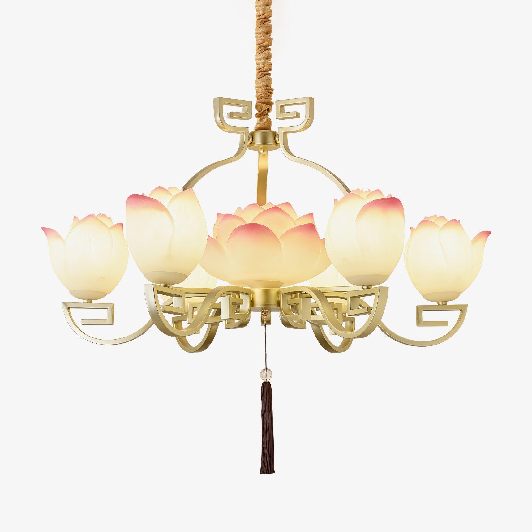 Baya Oriental Resin Chandelier-Neutral Decor