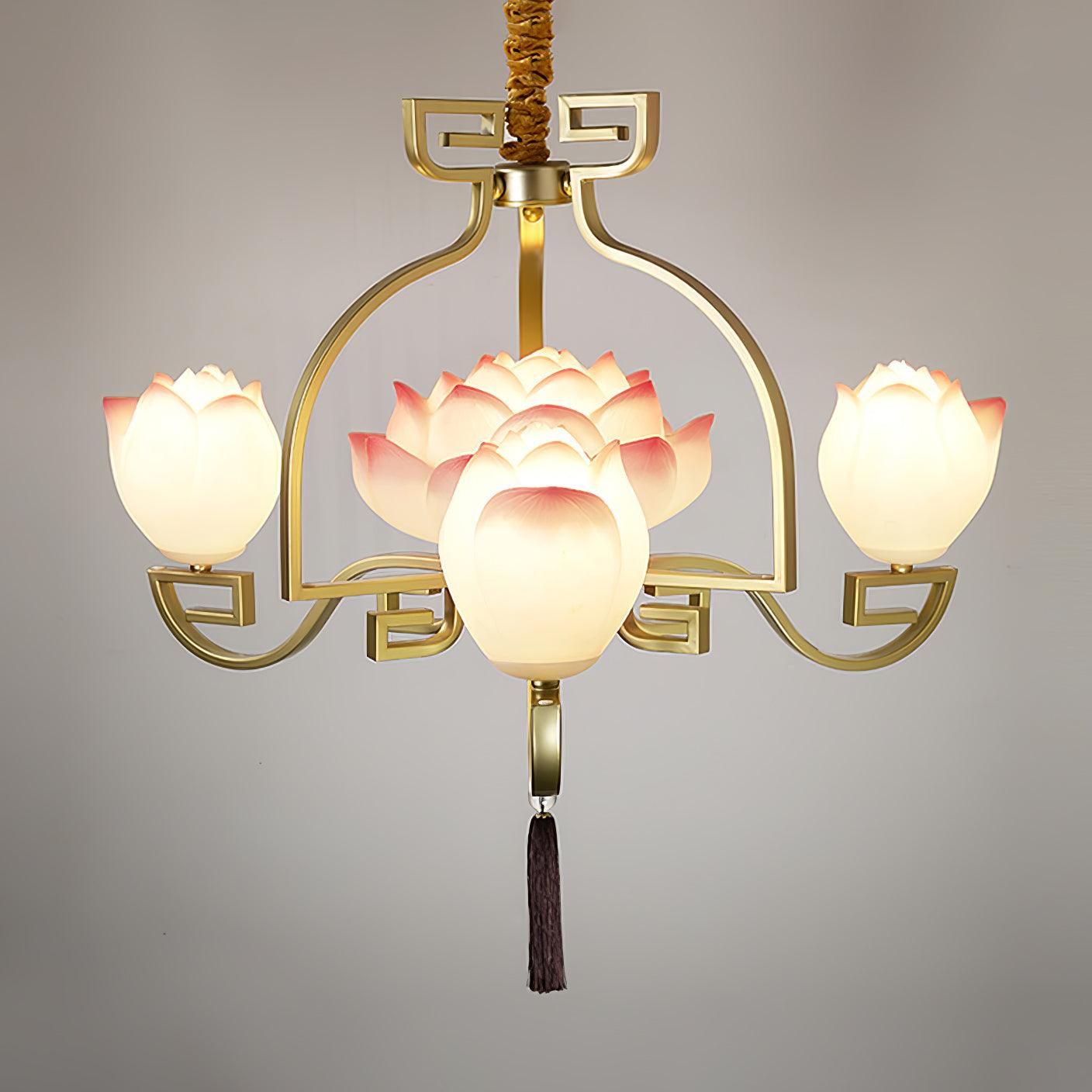 Baya Oriental Resin Chandelier-Neutral Decor