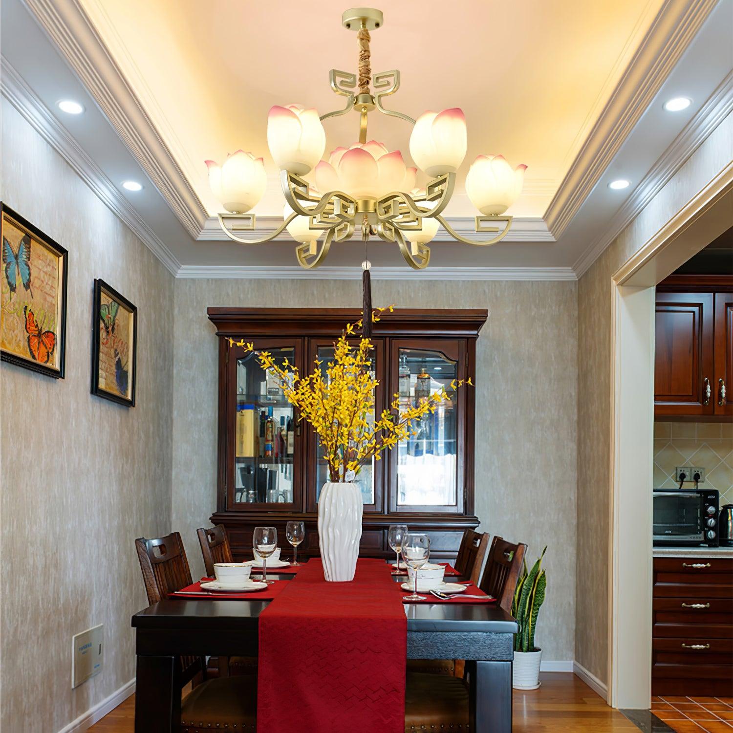 Baya Oriental Resin Chandelier-Neutral Decor