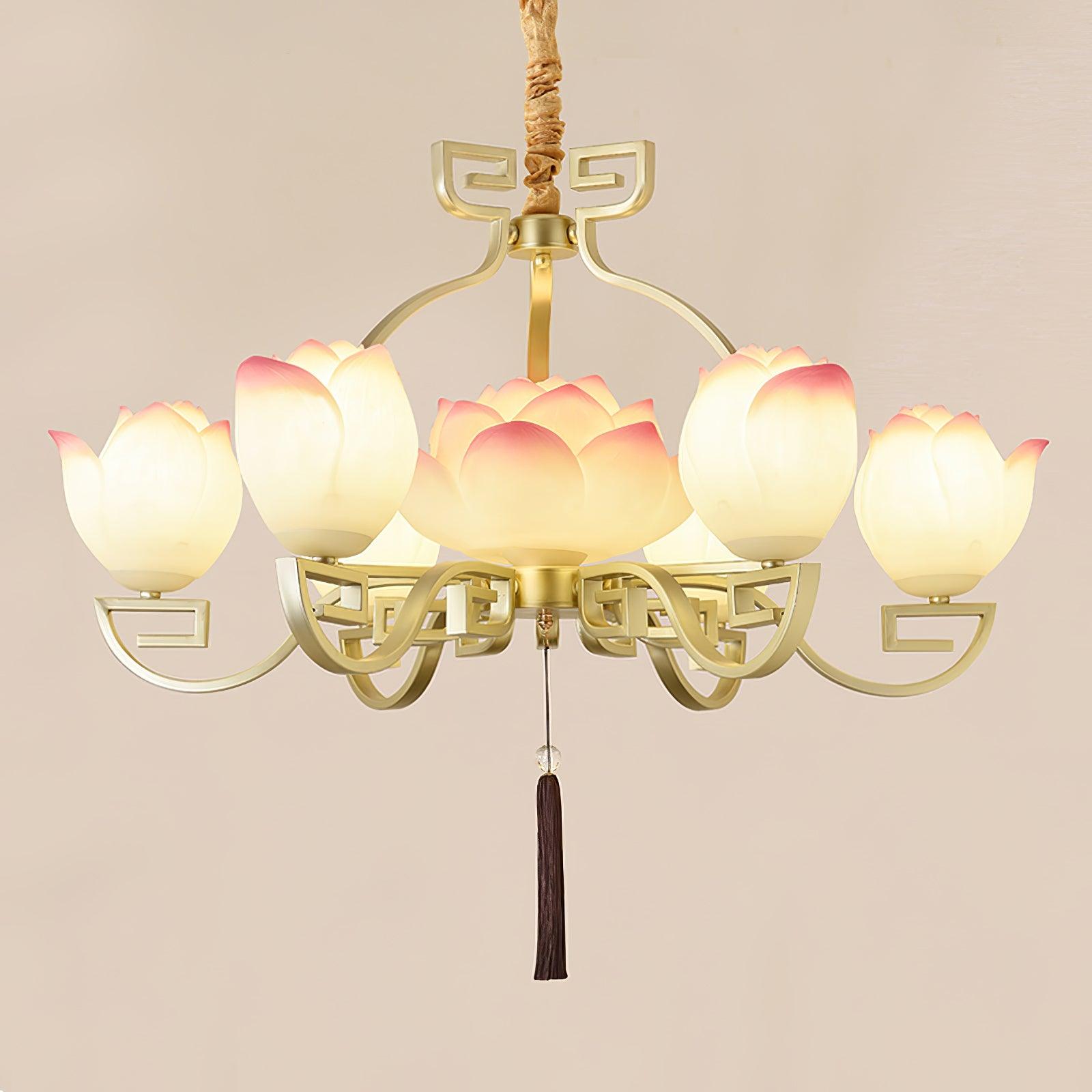 Baya Oriental Resin Chandelier-Neutral Decor