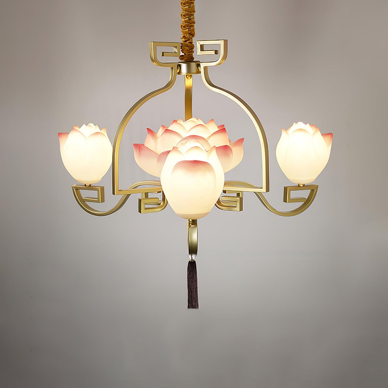 Baya Oriental Resin Chandelier-Neutral Decor