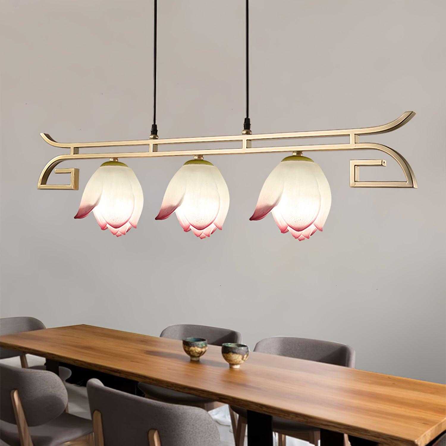 Baya Oriental Resin Chandelier-Neutral Decor