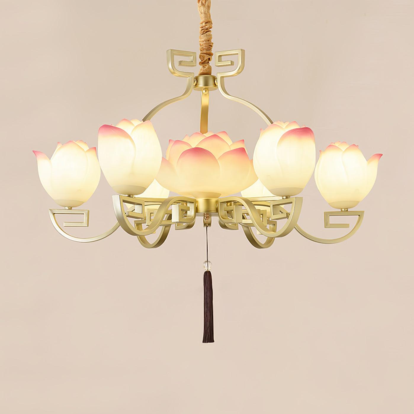 Baya Oriental Resin Chandelier-Neutral Decor