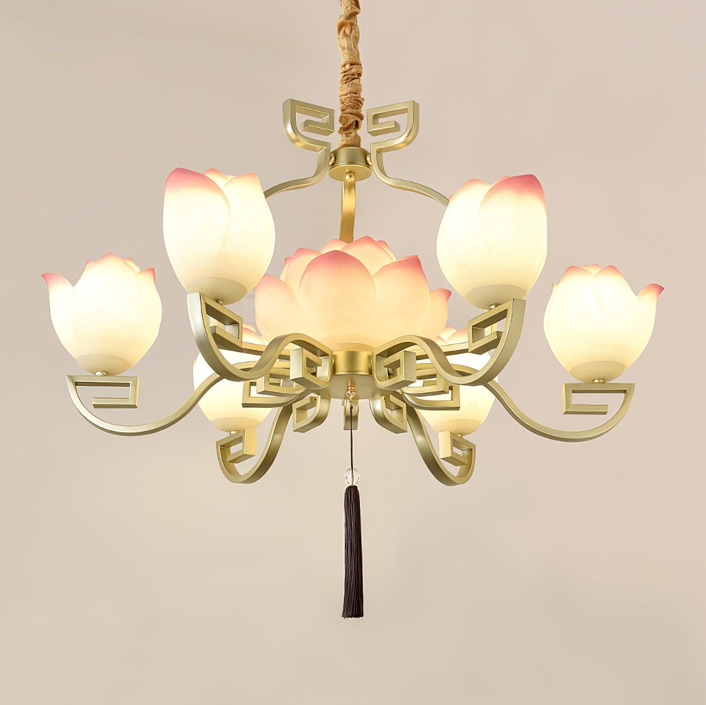 Baya Oriental Resin Chandelier-Neutral Decor