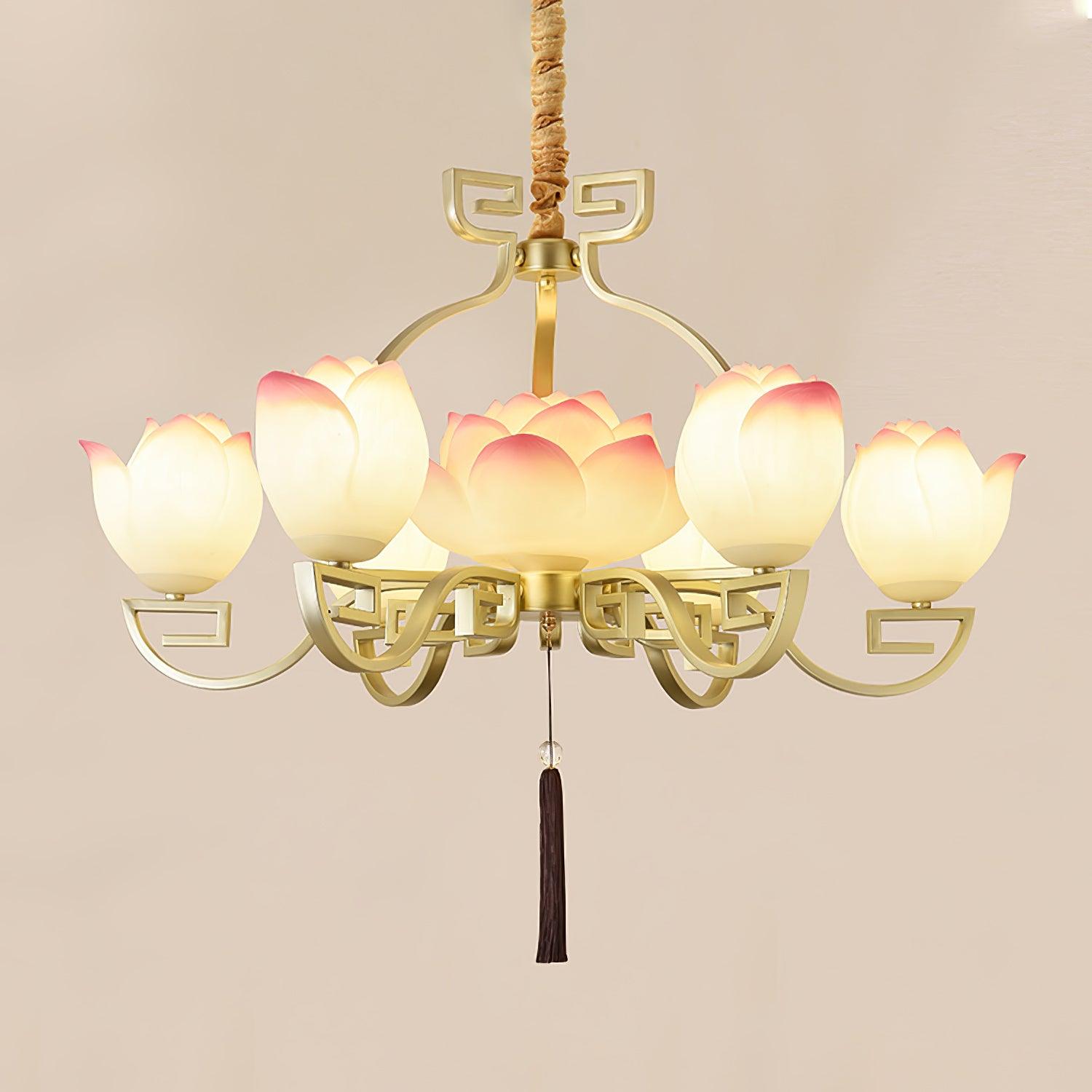 Baya Oriental Resin Chandelier-Neutral Decor