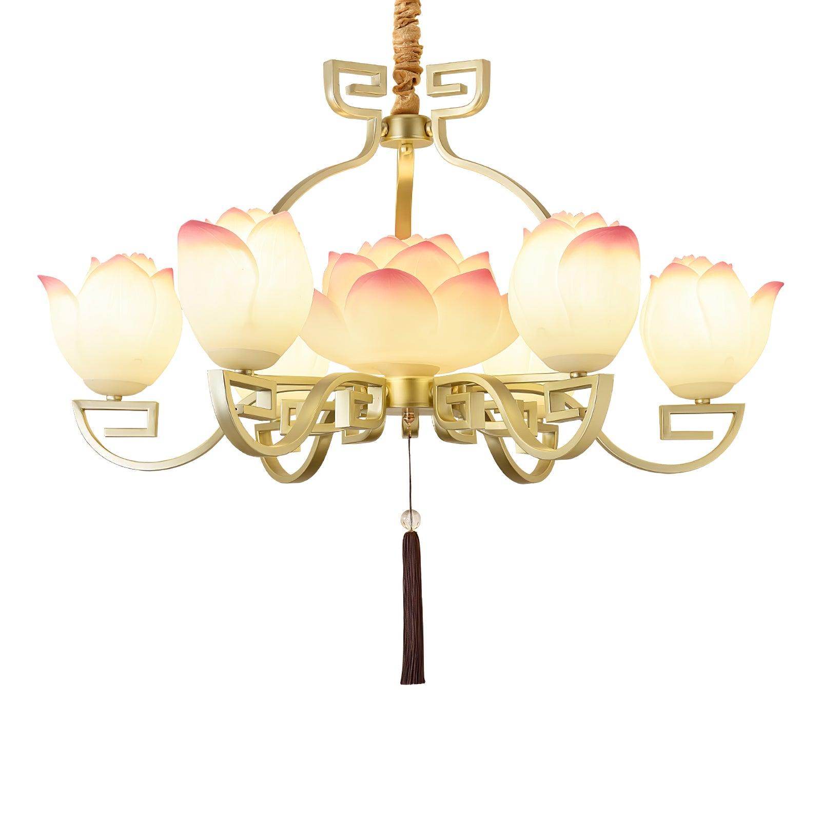 Baya Oriental Resin Chandelier-Neutral Decor