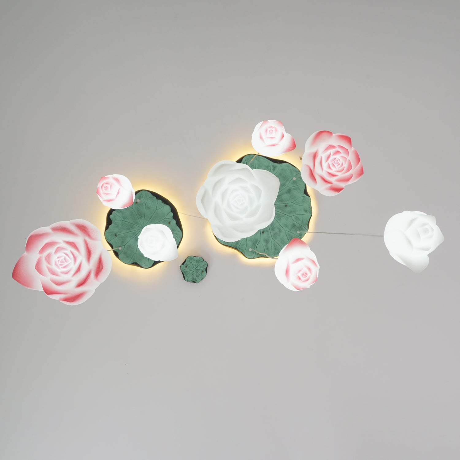Cirvel Chandelier Lotus Floral Pendant Pink White 7-Light-Neutral Decor