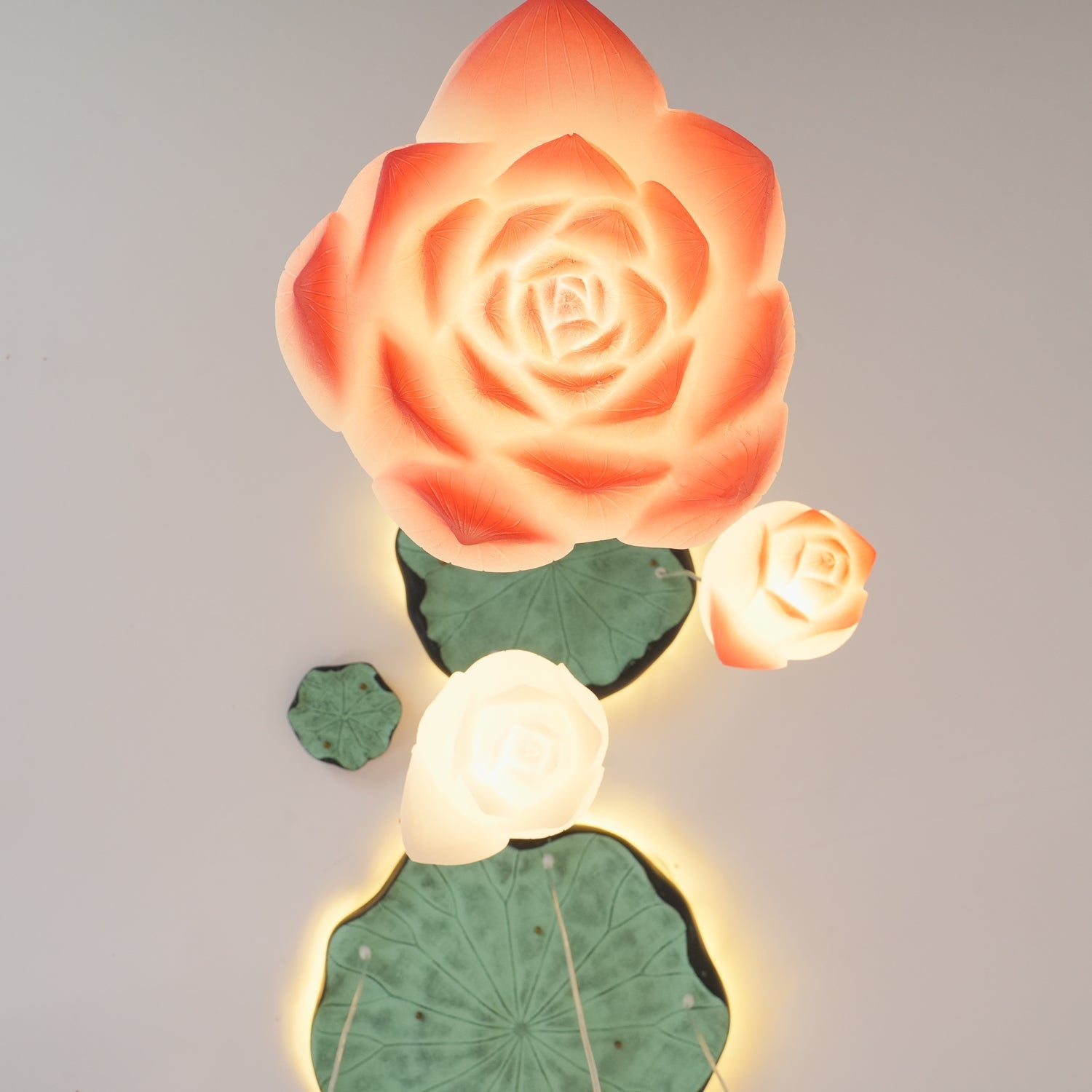 Cirvel Chandelier Lotus Floral Pendant Pink White 7-Light-Neutral Decor