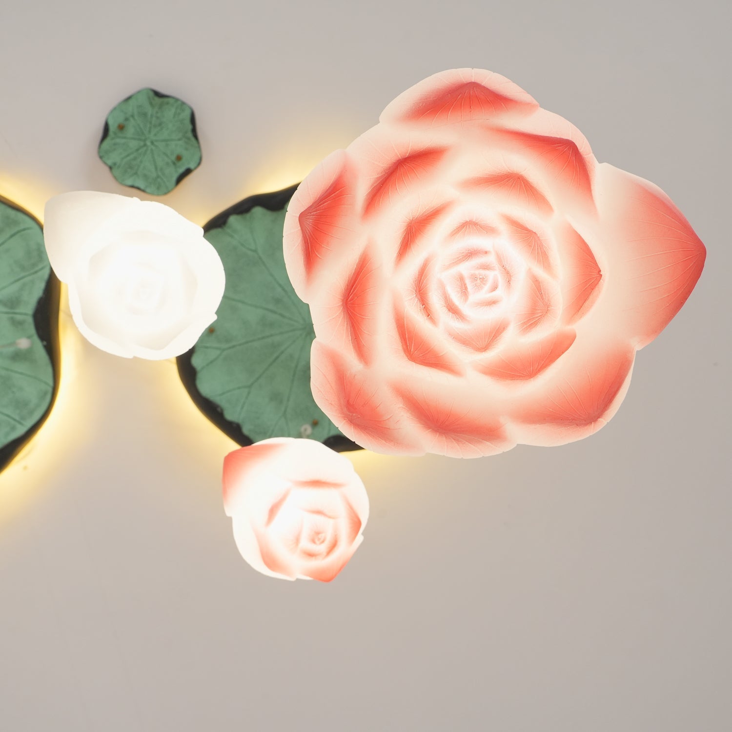 Cirvel Chandelier Lotus Floral Pendant Pink White 7-Light-Neutral Decor