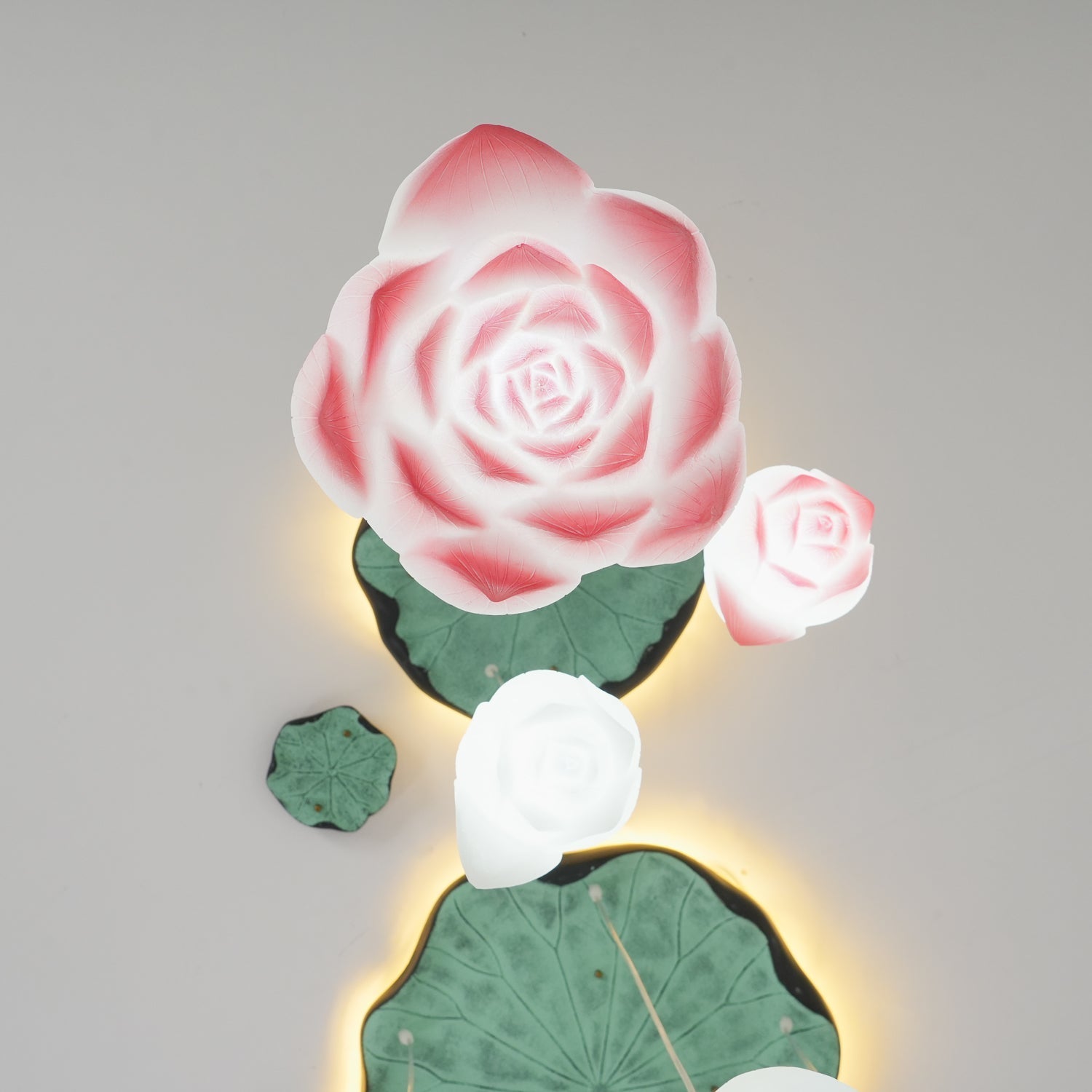 Cirvel Chandelier Lotus Floral Pendant Pink White 7-Light-Neutral Decor