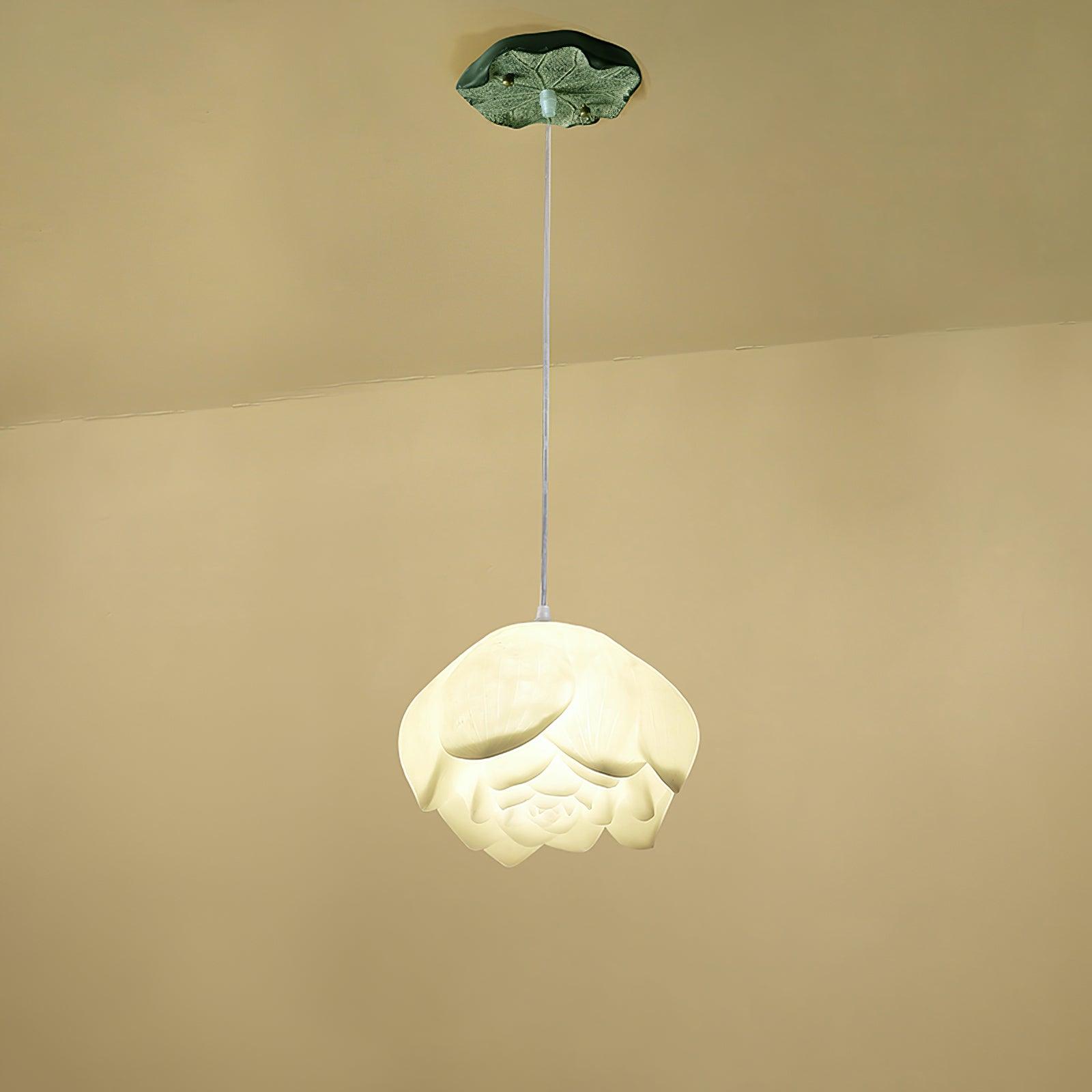 Cirvel Chandelier Lotus Floral Pendant Pink White 7-Light-Neutral Decor