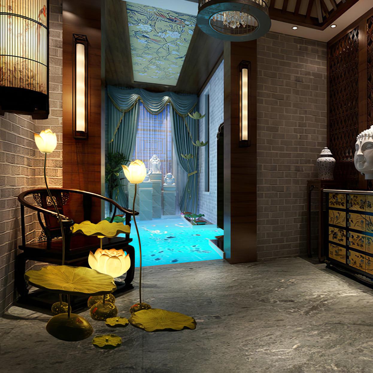 Arixen Elegant Lotus Floor Lamp-Neutral Decor