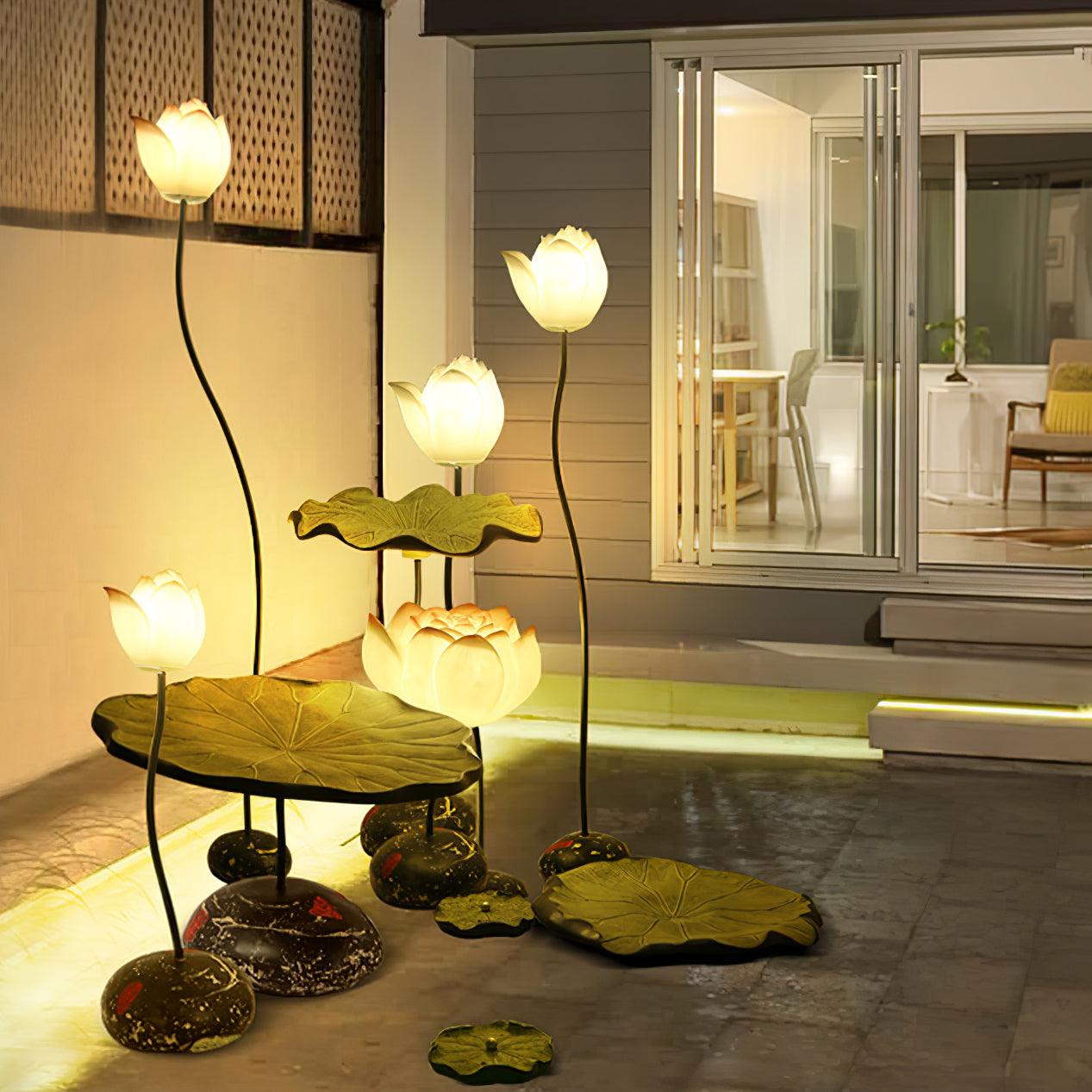 Arixen Elegant Lotus Floor Lamp-Neutral Decor