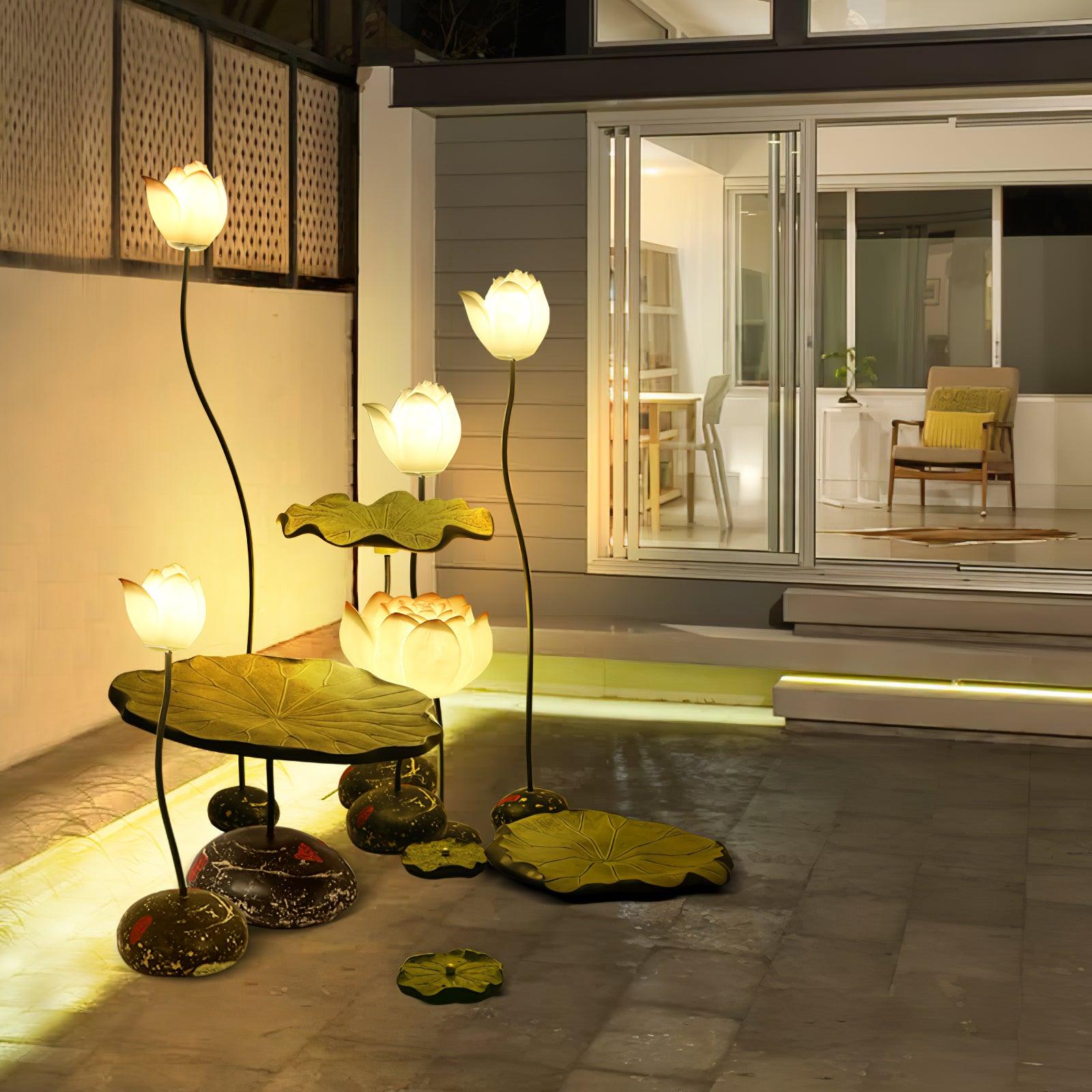 Arixen Elegant Lotus Floor Lamp-Neutral Decor