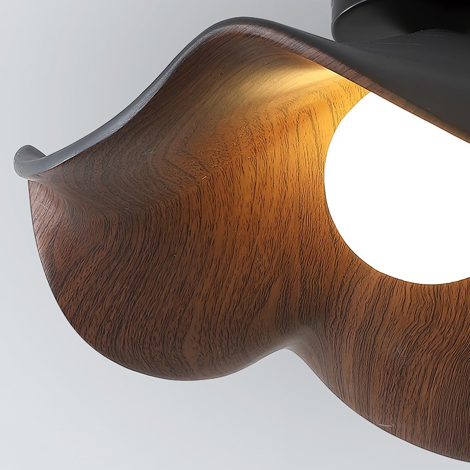 Belenor Ceiling Lamp Lotus Leaf with Wood and White Finish-Neutral Decor