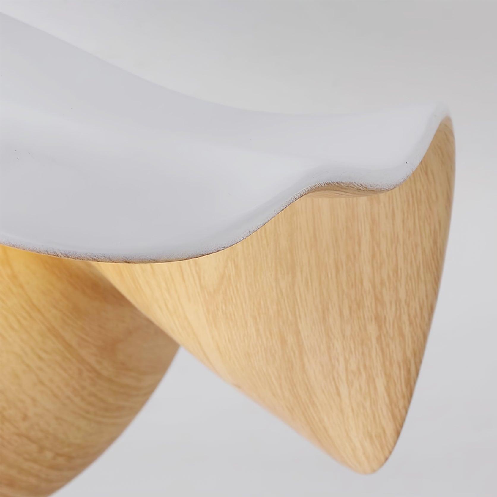 Belenor Ceiling Lamp Lotus Leaf with Wood and White Finish-Neutral Decor