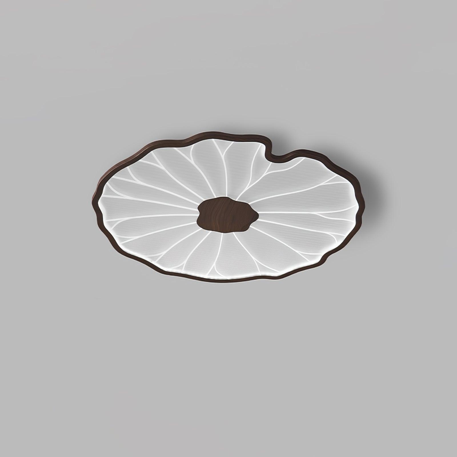 Solara Ceiling Lamp Lotus Leaf with Wooden Finish-Neutral Decor