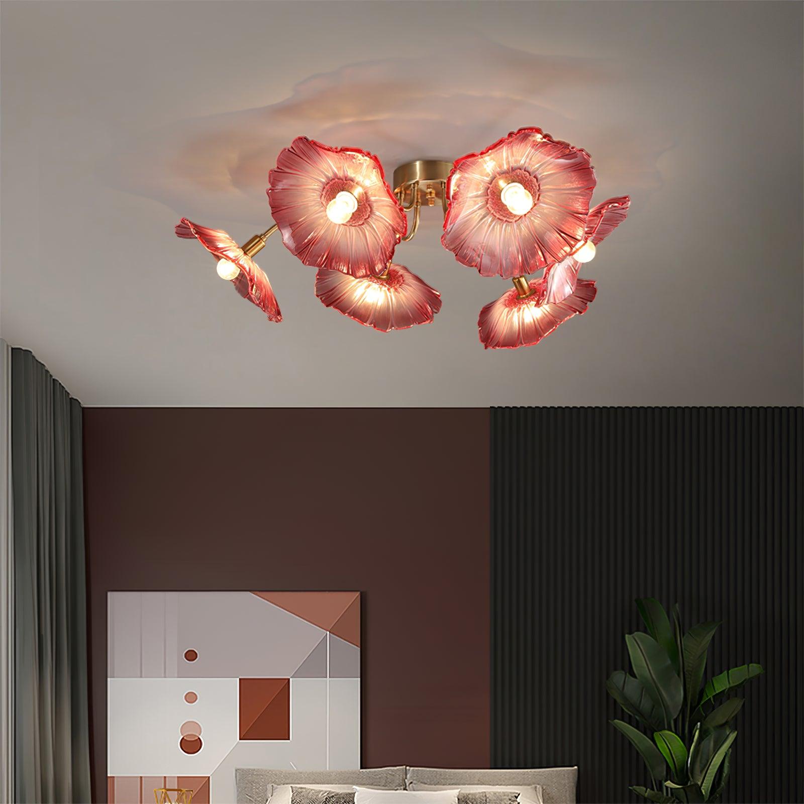 Solara Ceiling Lamp Leaf Glass with Brass Elegant-Neutral Decor