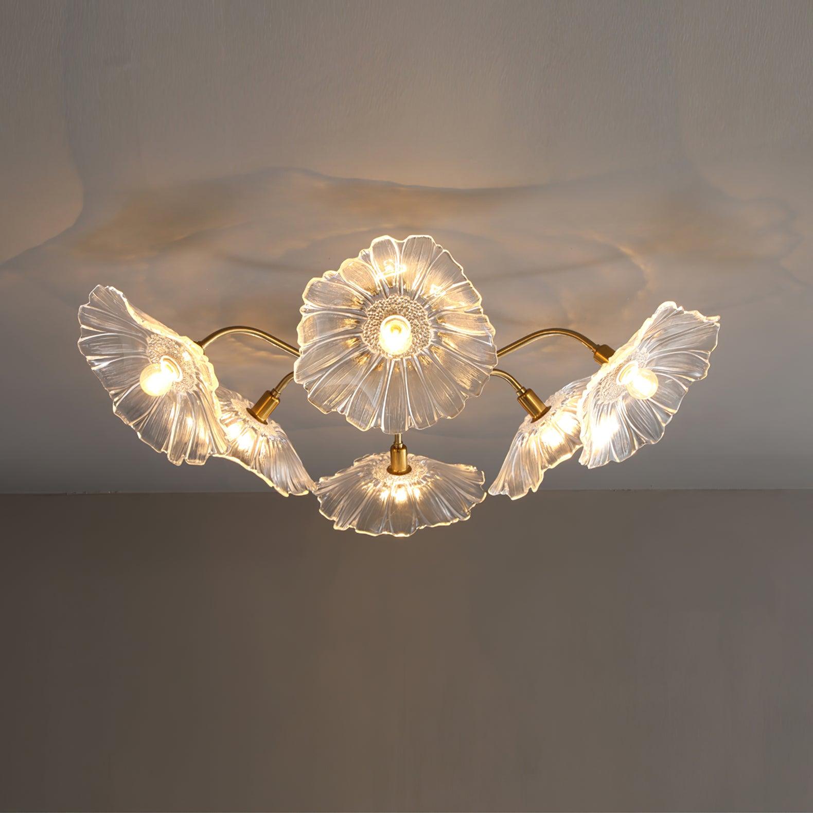 Solara Ceiling Lamp Leaf Glass with Brass Elegant-Neutral Decor