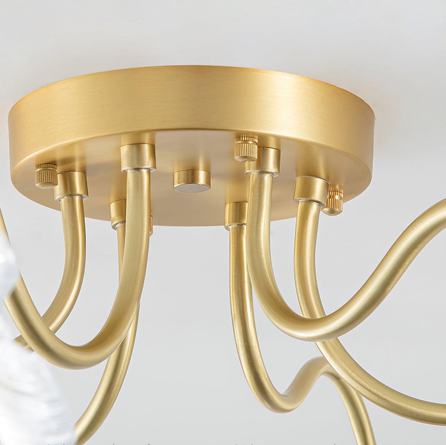 Solara Ceiling Lamp Leaf Glass with Brass Elegant-Neutral Decor