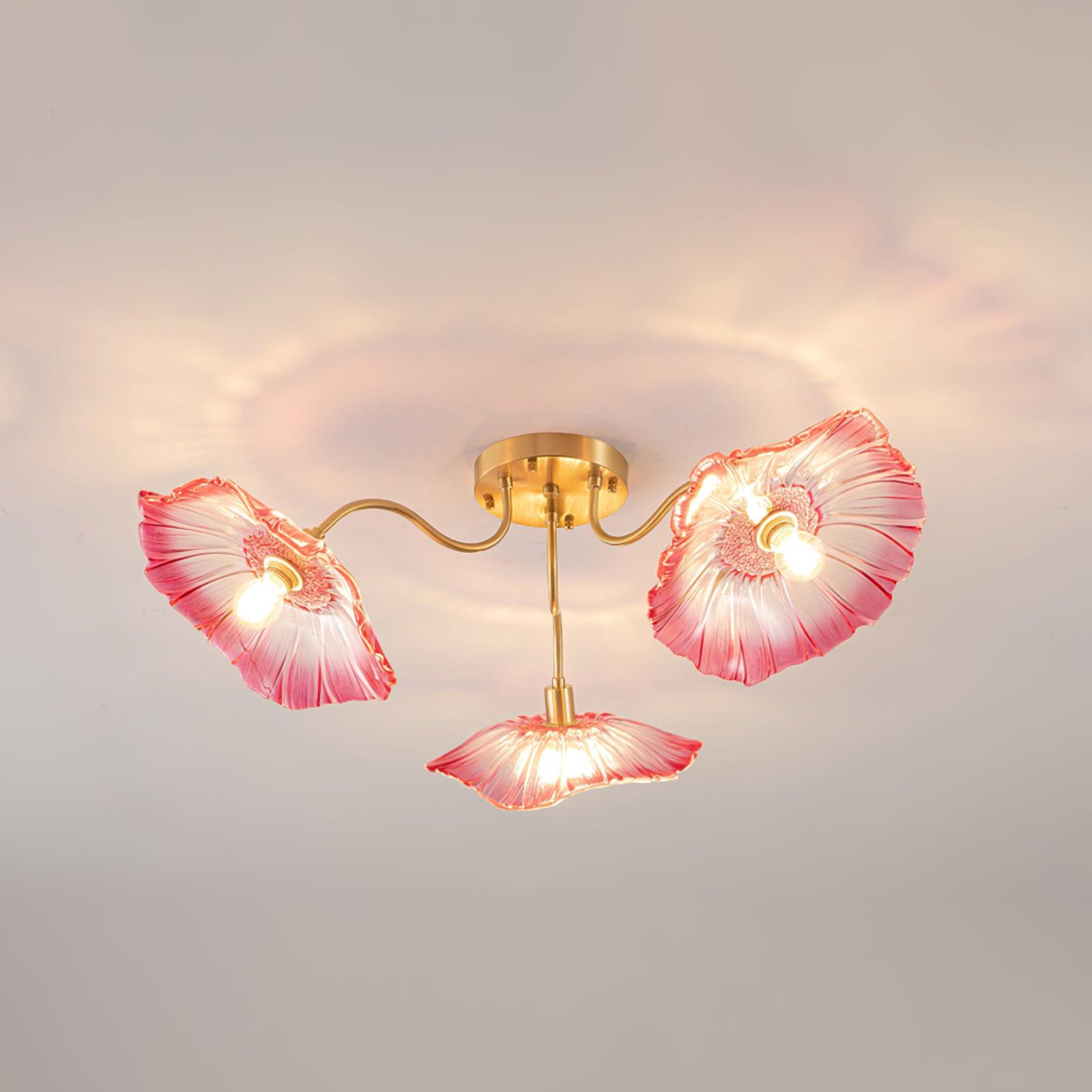 Solara Ceiling Lamp Leaf Glass with Brass Elegant-Neutral Decor