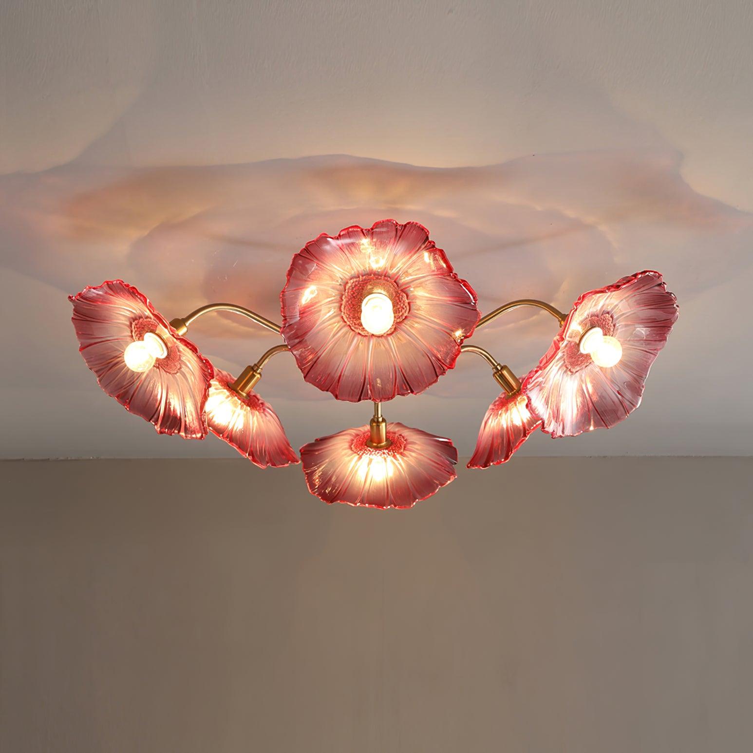 Solara Ceiling Lamp Leaf Glass with Brass Elegant-Neutral Decor