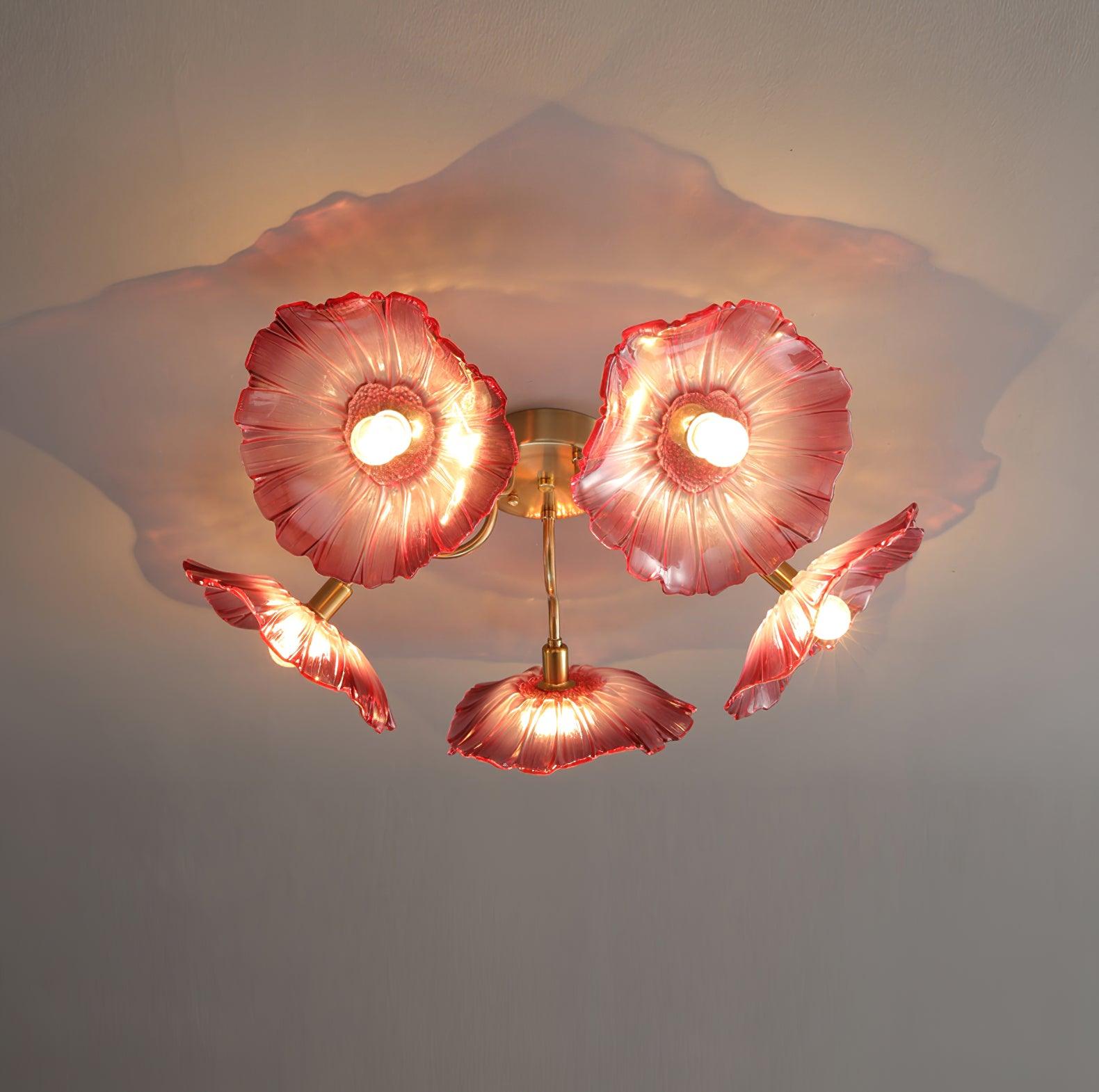 Solara Ceiling Lamp Leaf Glass with Brass Elegant-Neutral Decor