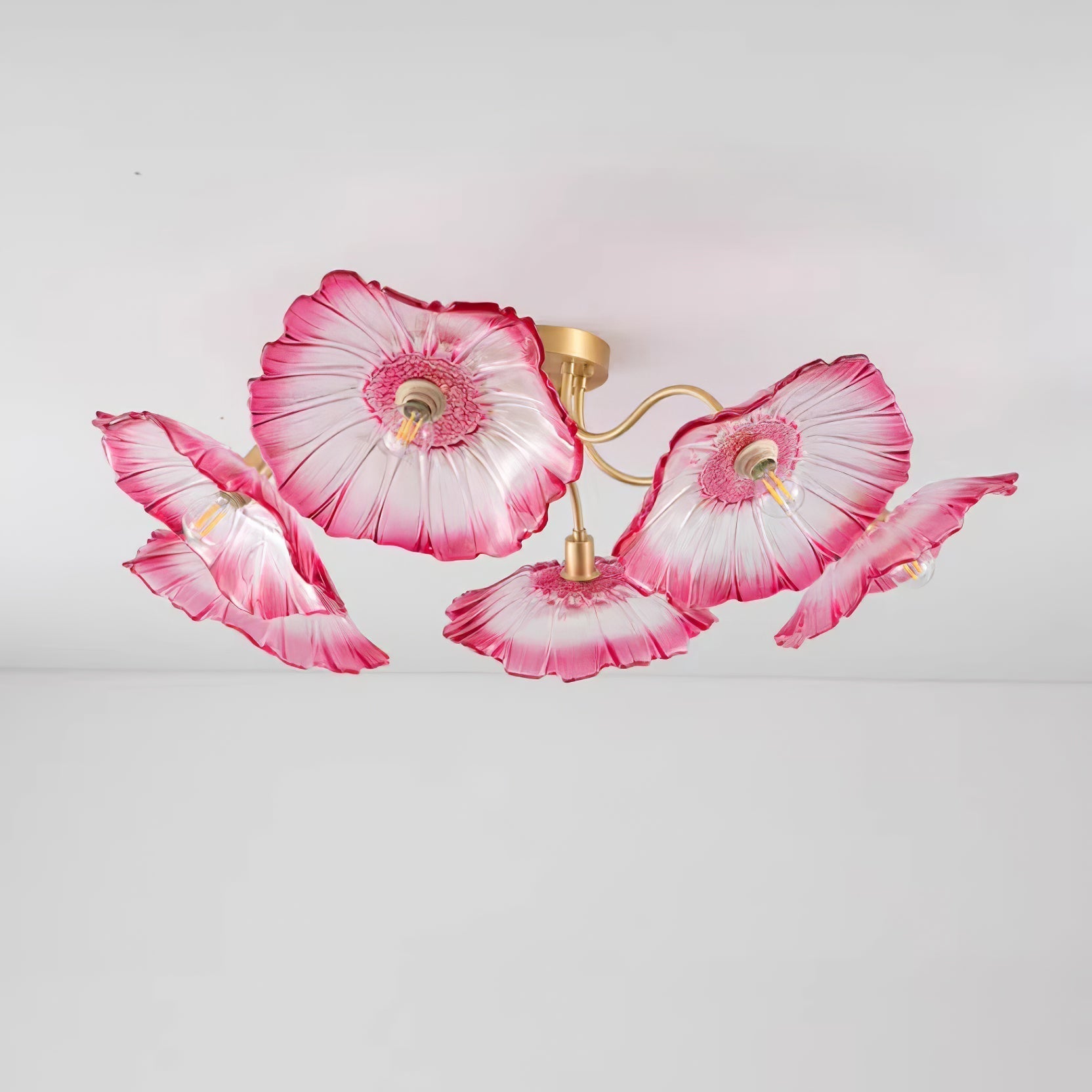 Solara Ceiling Lamp Leaf Glass with Brass Elegant-Neutral Decor